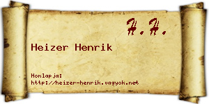 Heizer Henrik névjegykártya